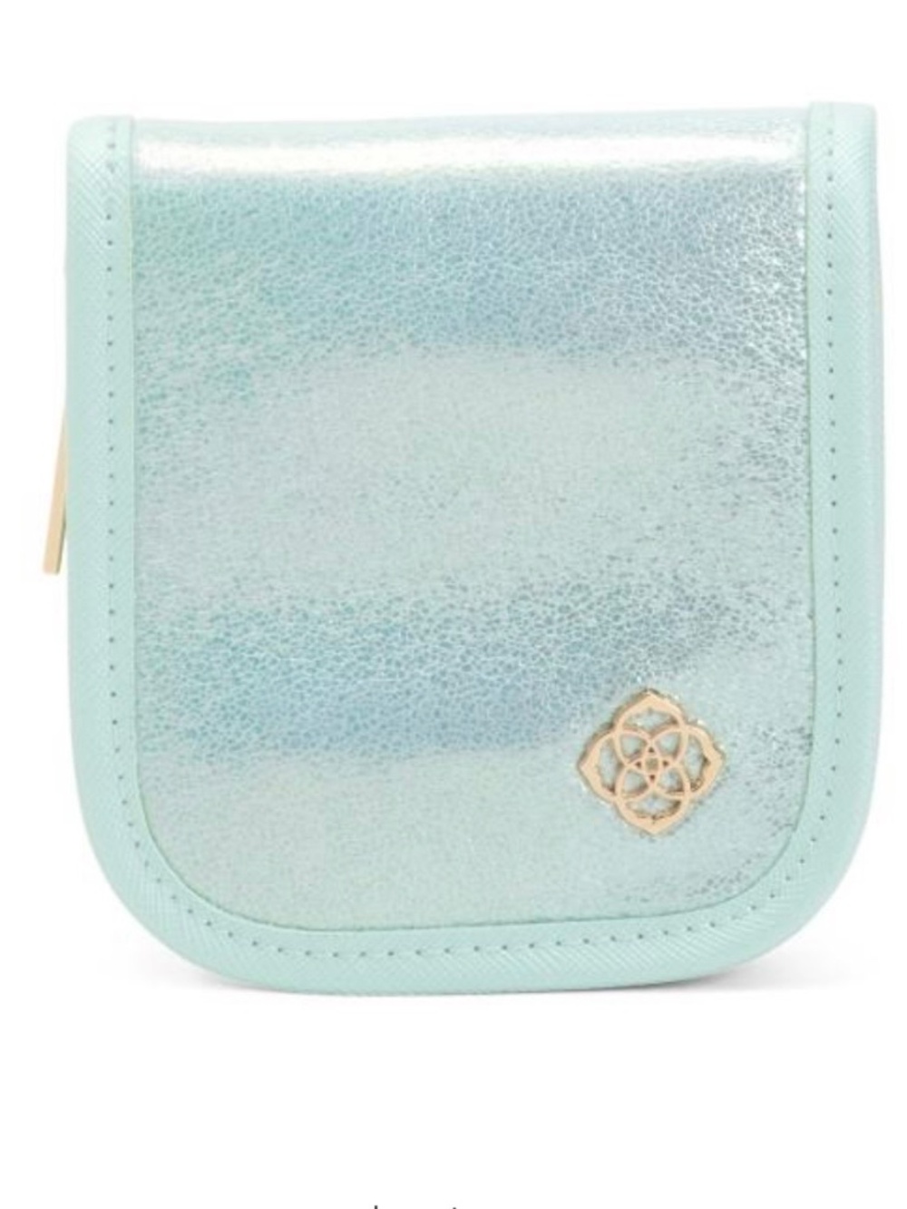 Kendra Scott Travel Jewelry Wallet Pouch In Gold/mint